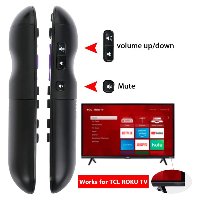 For TCL Roku TV RC280 28S3750 32S3750 Side Button Compatible Durable Wireless Remote Control Wireless Remote Control in