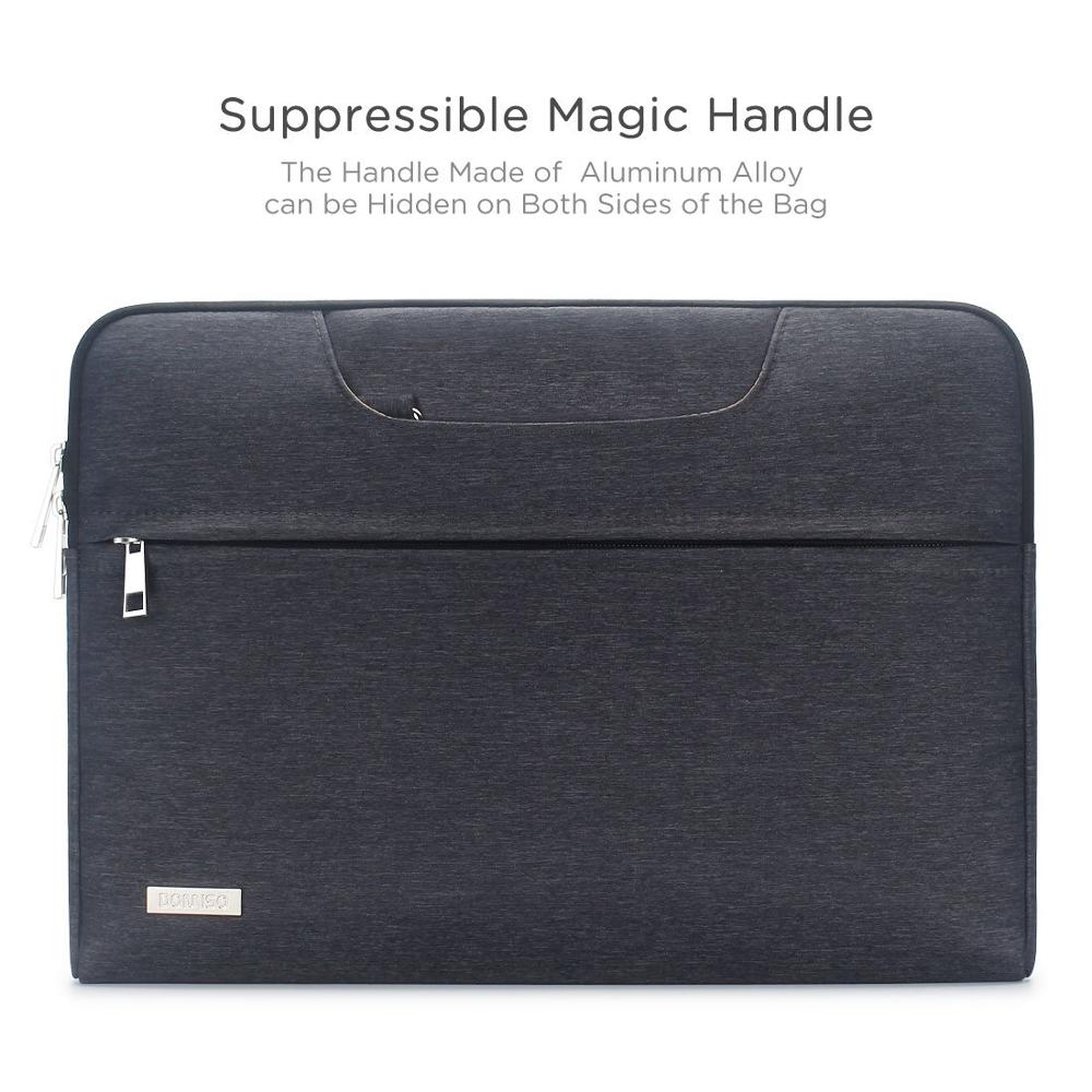 Water Resistant 13 14 15.6 17.3 Inches Laptop Bag With Aluminum Handle Shoulder Strap Sleeve Carry Case Brown Grey