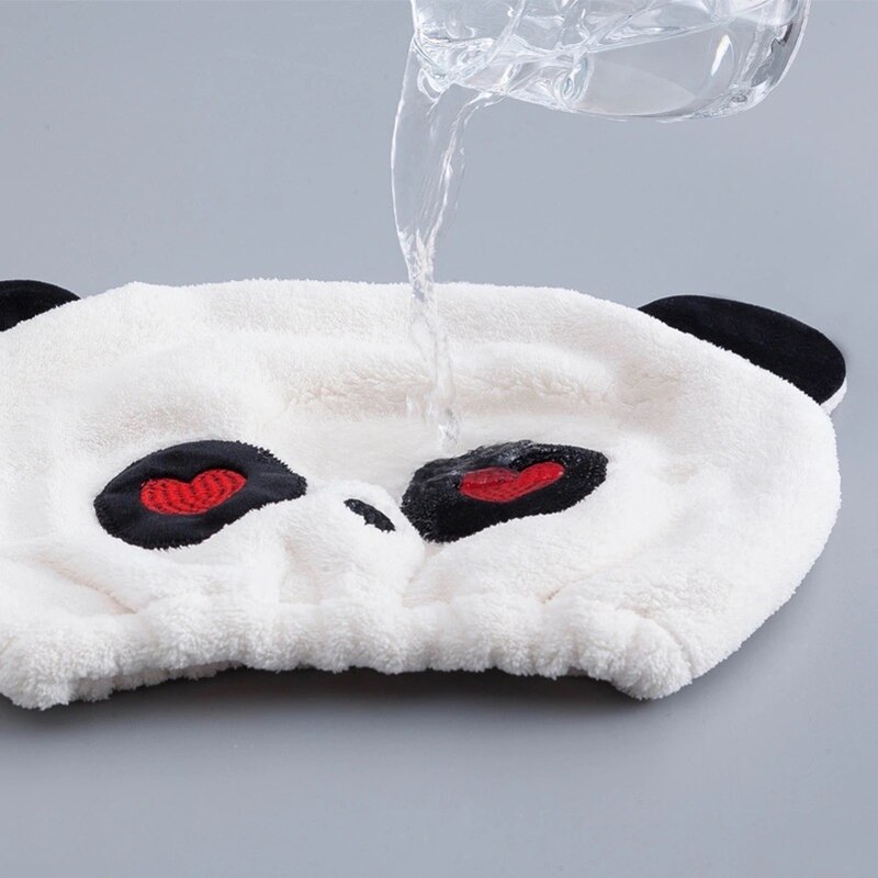 Cutie Panda Dry Hair Cap Microfiber Hair Turban Water-absorbing Thickened Hair Quick-drying Shower Caps for Women Kids