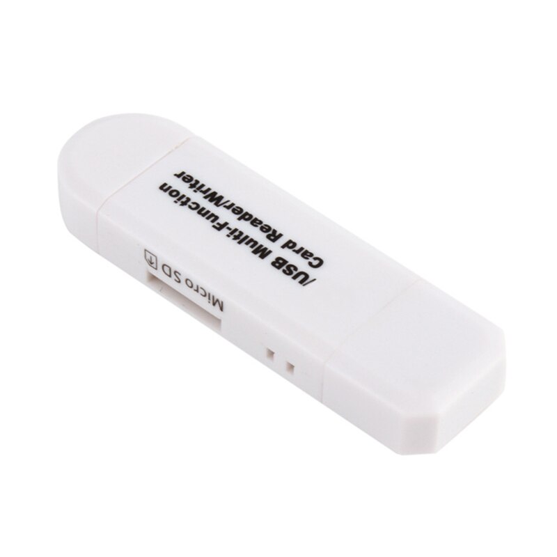 Micro USB OTG to USB 2.0 Adapter SD/Micro SD Card Reader With Standard USB Male &amp; Micro USB Male Connector For Tablets: White