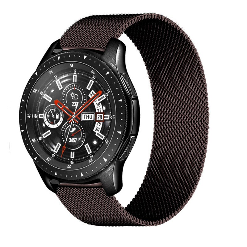 Pulsera Milanese loop correa para Samsung Galaxy ver 3 46mm 45mm activo 2 42mm 41mm de S3 Frontera, 20mm, 22mm, pulsera Huawei GT 2 banda: coffee / 20mm watch band