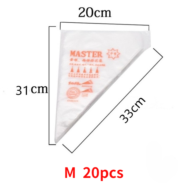 100/50/20 PCS Disposable Pastry Bag S/M/L Confectionery Bags Cake Cream Icing Fondant Decorating Kitchen Baking Piping Bag Tools: green