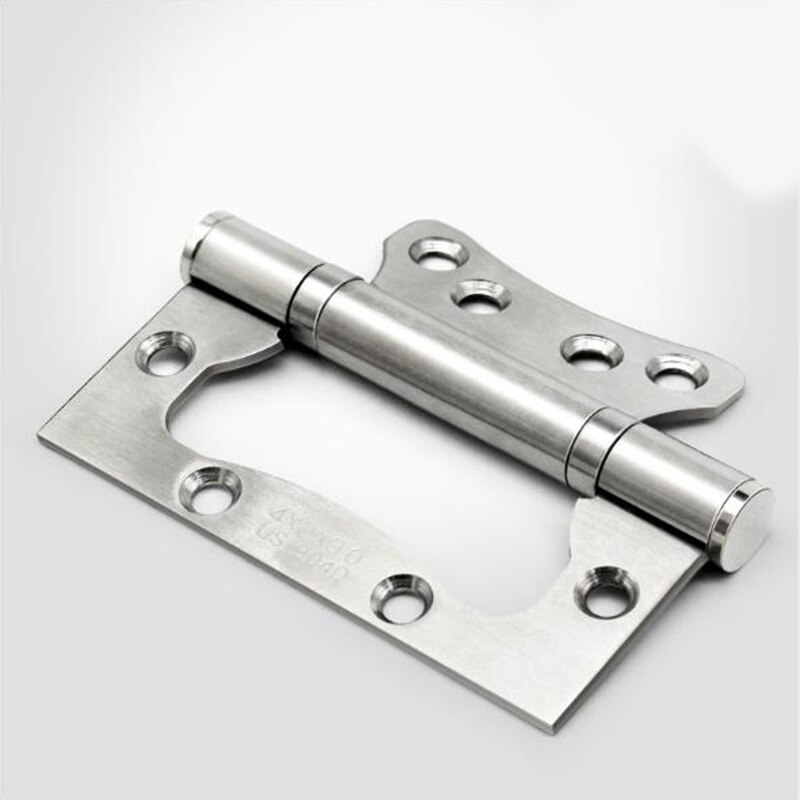1Pcs Door Hinge 4 Inch 5 Inch 201 Stainless Steel Hinge Free Slotted Wooden Door Room Door Silent Discharge Rubber Buffer Hinge