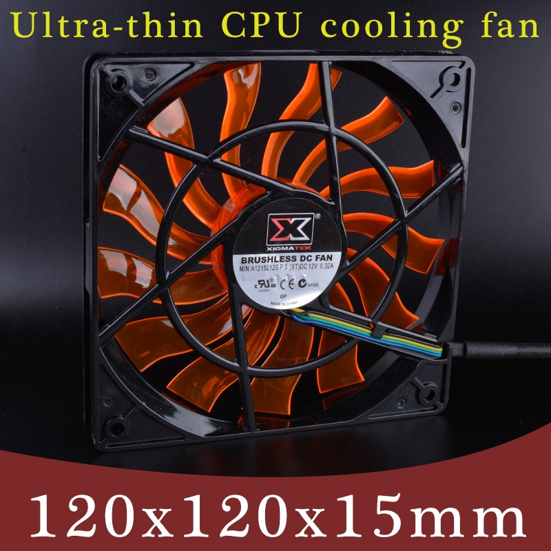 XIGMATEK 120mm fan 120x120x15mm 12V 0.32A Computer CPU four-wire PWM ultra-thin cooling fan.The thickness is only 15mm