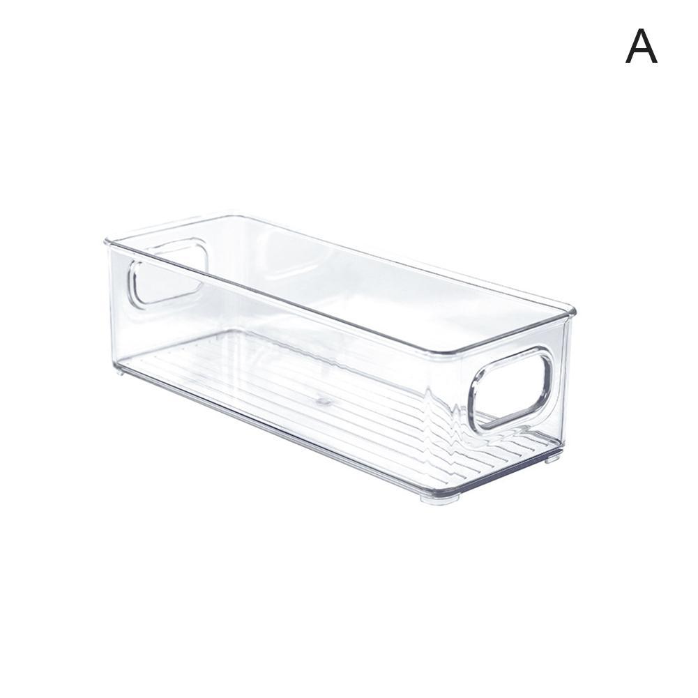 Refrigerator Organizer Bins Stackable Fridge Organizers Cutout Handle Clear Seal Plastic Pantry Household Food Storage Rac: A