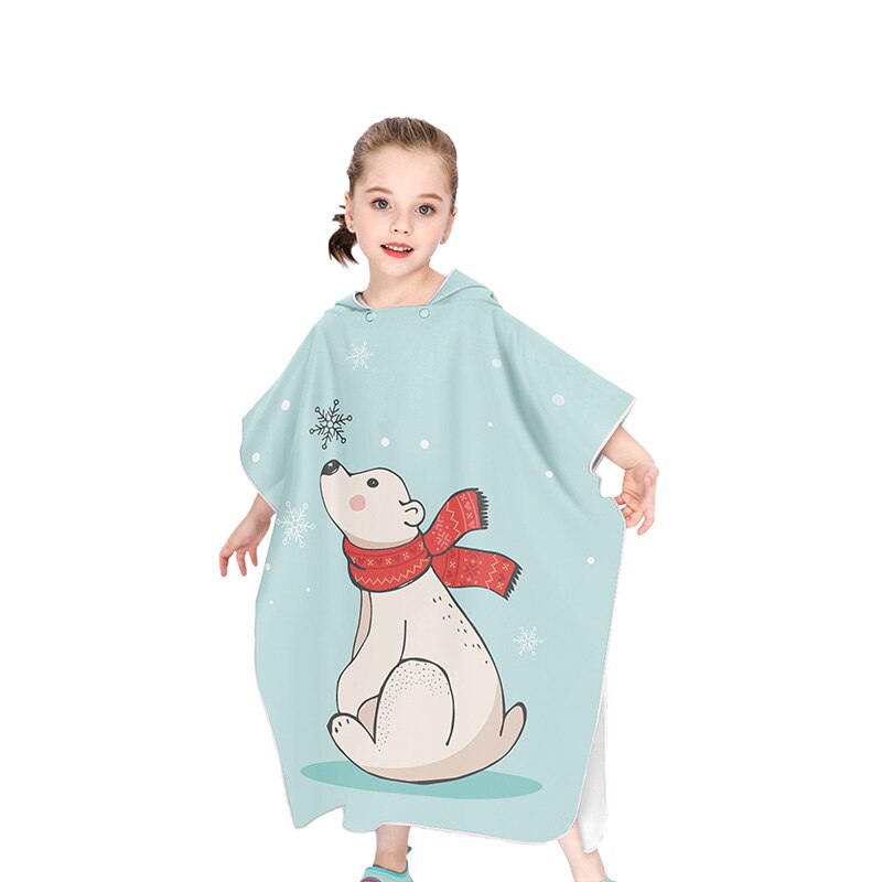 Niños microfibra Albornoz para la playa cambiar bata Poncho con capucha de Surf Poncho compacto rápido seca toallas con capucha: 12G