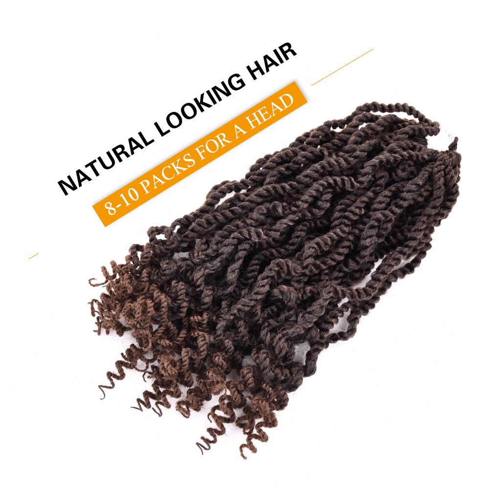 Silike Synthetic Senegalese Twist Hair Curly Ends 3X Kinky Twist Braids 12 Inch Crochet Braiding Hair Extensions for Black Women