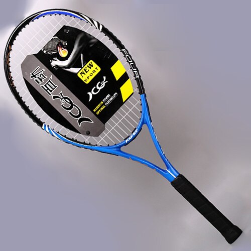 Træning tennisketsjer kulfiber pickleball snor tasker ketsjer padel multifarve ketchere sport til voksne: Blå