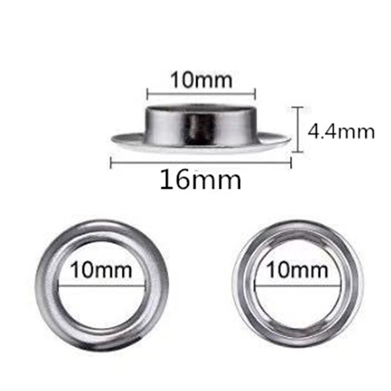 Matériel de bricolage 10mm 100 pièces outil à œil œillets boutonnières boucle multicolore lacets œil trou en métal outil à œillet