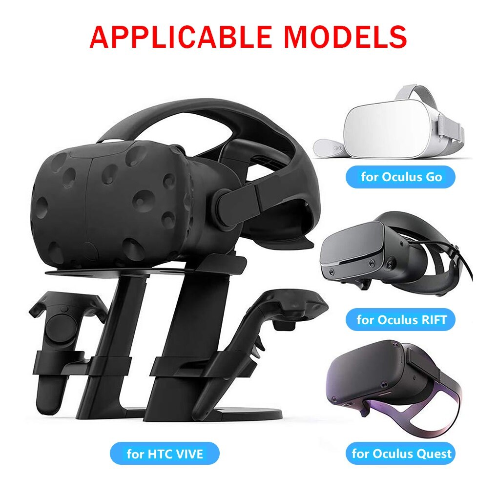VR Stand Headset Display Stand Holder VR Glasses Desktop Station For Oculus Rift S/Oculus Quest/Quest 2 Headset Press Controller