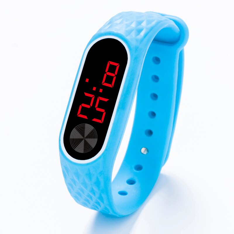 1Pc Siliconen Led Elektronische Horloge Kinderen Sport Polshorloge Voor Kinderen Horloges Kids Stijlvolle Eenvoud Horloge Digitale Horloge: Blue