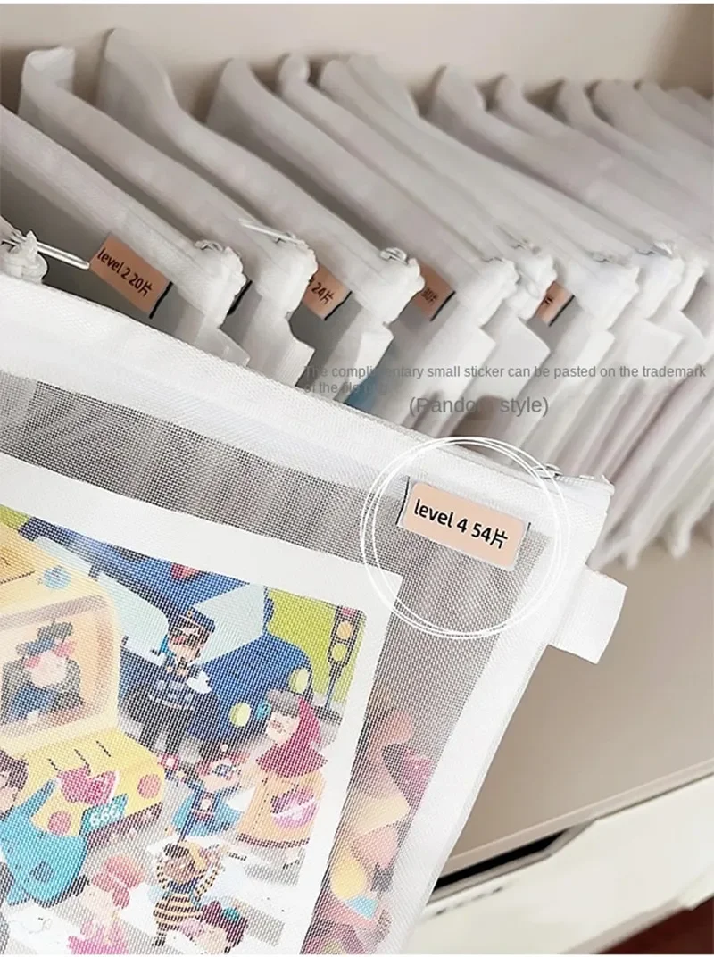 Spielzeug-Aufbewahrungstasche, Kinderbausteine, kleine Spielzeuge, spezielle Sortierbeutel, transparentes Netz, Blick, Reißverschluss, Netztasche, Organizer