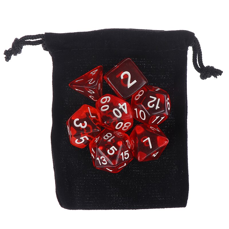 7 teile/satz DnD polyedrisch Würfel einstellen für Tabletop Spiele RPG MTG D4 D6 D8 D10 D % D12 D20 6 farben für Wählen: RD