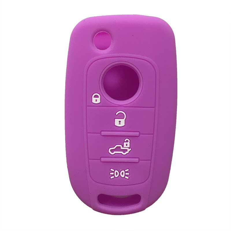 Coque de clé de voiture pliable, pour Fiat Tipo etui clés, Fiat Egea 500X Toro Tipo, coque de protection néon, pour alarme: purple