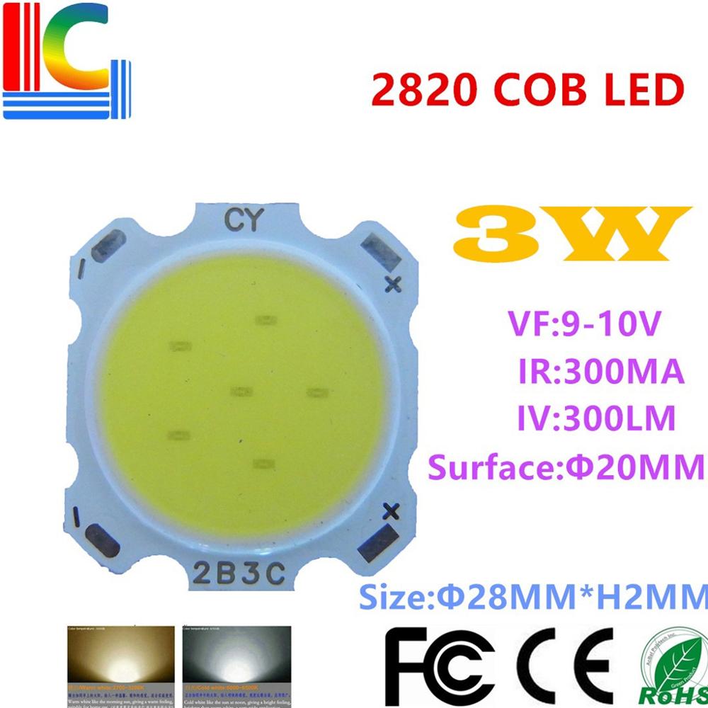 2820 Led Cob 3W 5W 7W Led Diode 300mA 100lm / W Voor Led Gloeilamp Lampen led Spotlight Ce Rohs Led Diode Lichtbron: 3W / 3000K