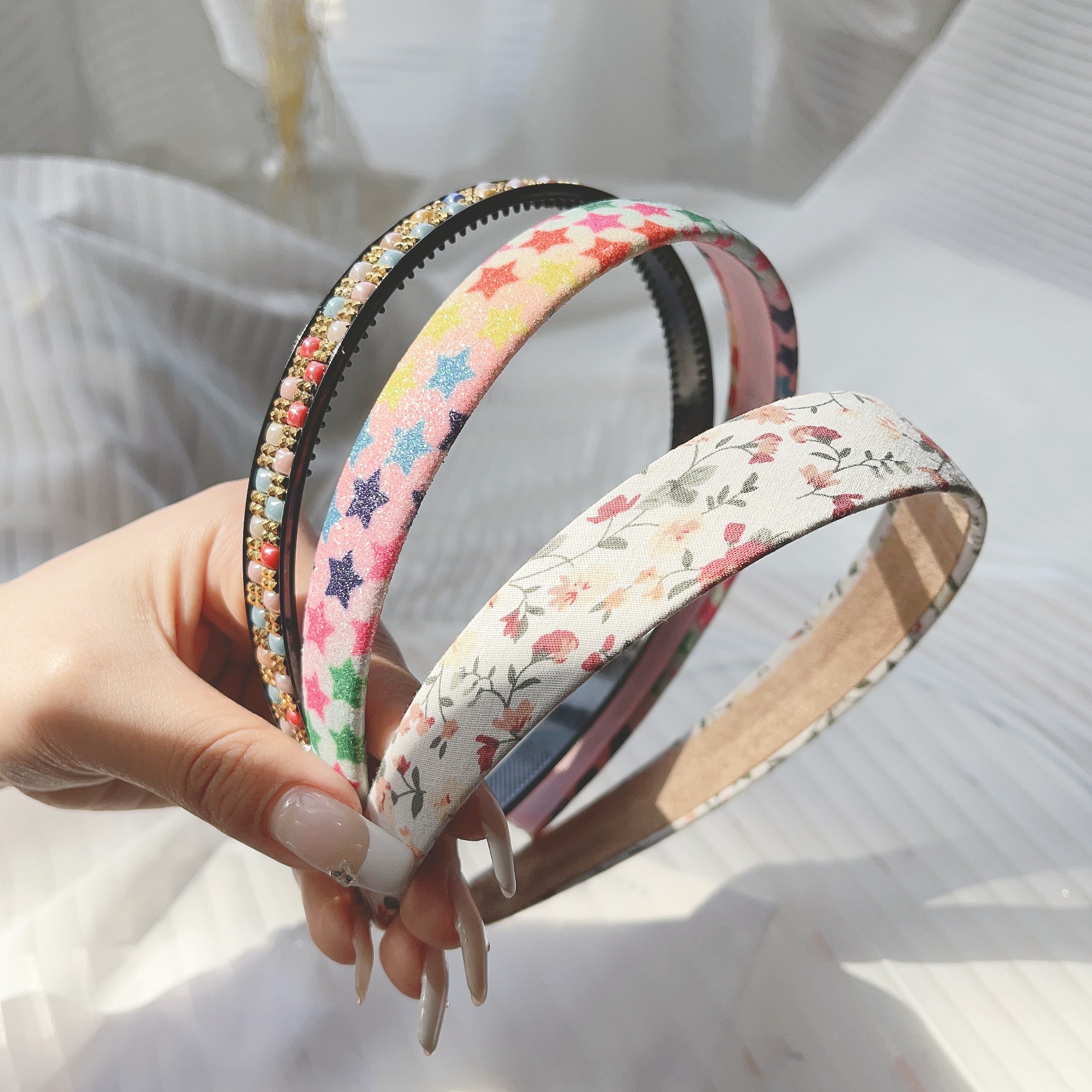 3 unids/set mujer bandas para el cabello de tela tocado diadema de perlas diadema para niñas aro para el cabello accesorios para el cabello femenino