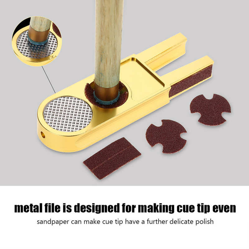 U-shape Billiards Pool Cue Tip Trimmers Tapper Muti-functional Dime Shaper Nickel Shaper Trimmer Cue Tip Burnisher Repair Tool