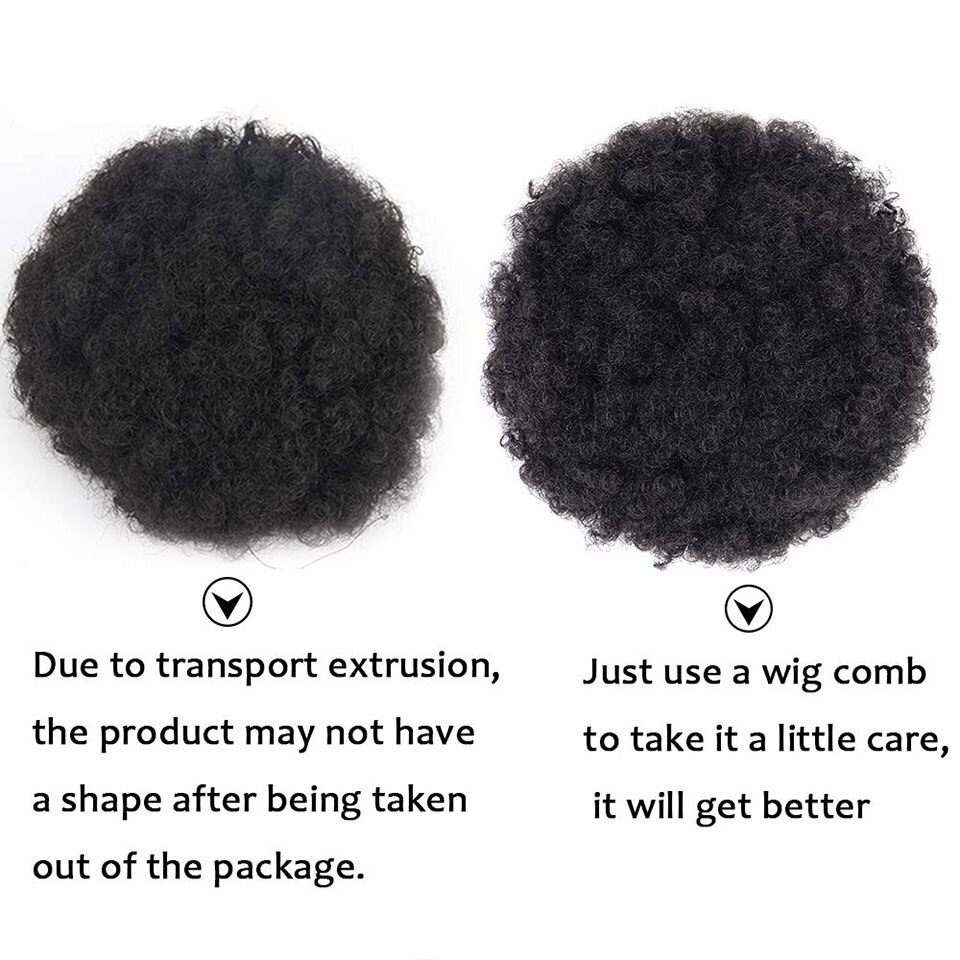 LUPU-Chignon de coiffure synthétique court | Queue-de-cheval Afro crépue bouclée et crépue avec cordon, résistant à la chaleur, en Fiber, pour femmes noires