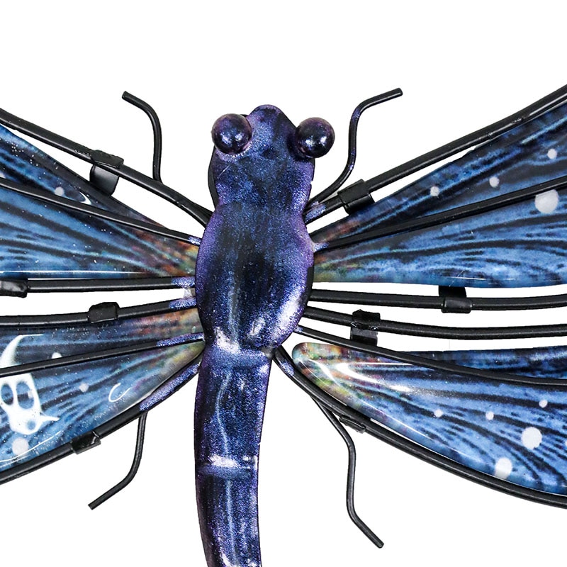 Metalowa ważka grafika ścienna robić dekoracji ogrodu Miniaturas zwierząt na zewnątrz posągi i rzeźby na dekoracja obejścia