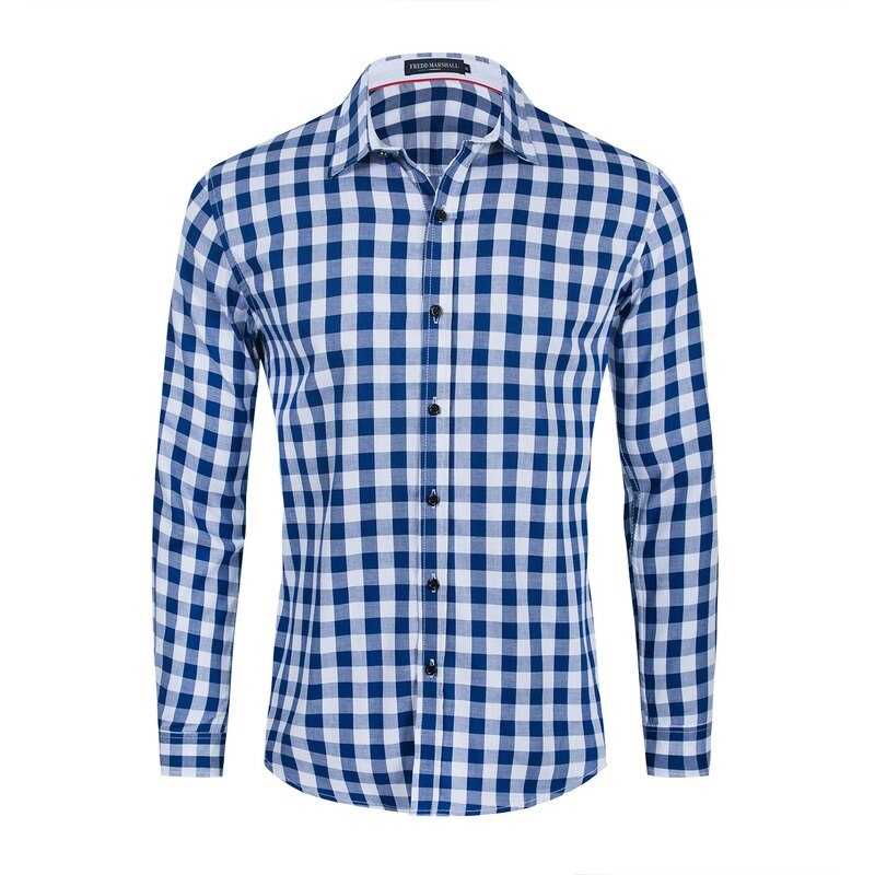 Camisa clásica informal a cuadros de manga larga para hombre, camisa de manga larga de algodón para hombre, camisa a cuadros, camisas de gran tamaño para hombre