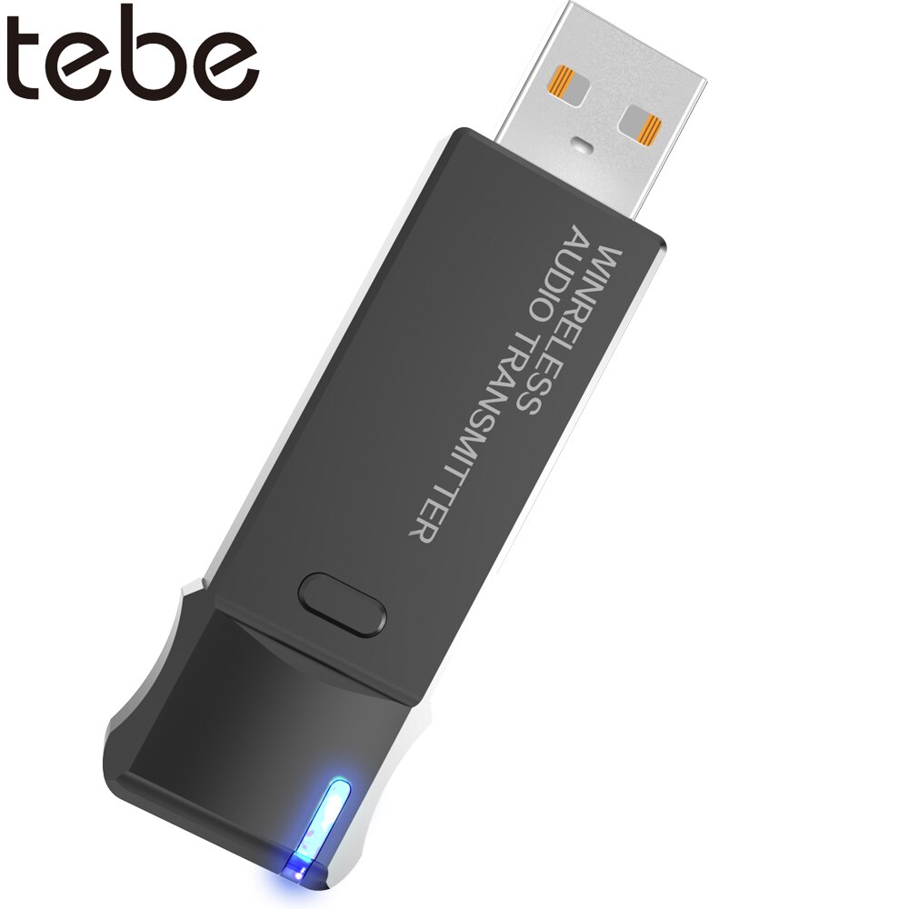 tebe USB Bluetooth-compatible V5.3 Audio Transmitter APTX HD 3.5mm Aux Wireless Stereo Adapter support Microphone for TV PC
