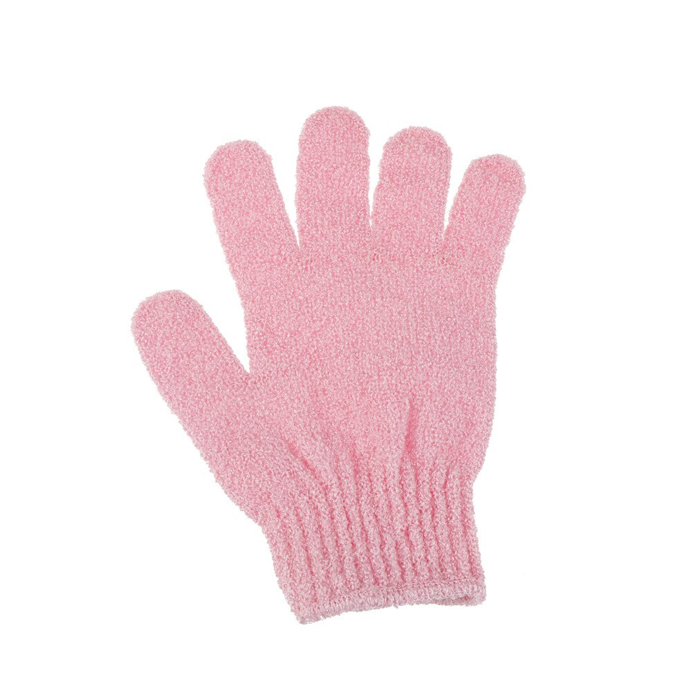 1Pc Exfoliating Back Scrub Exfoliating Skid resistance Body Massage Bath Glove Double rubbing towel Bathroom Shower Scrubbe: Pink