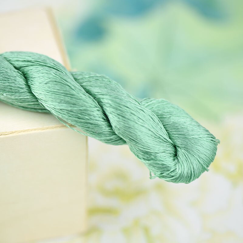 Linha de seda 100% bordada à mão, linha verde escura para bordar, ponto cruz de 400m, 6 cores degradê: 2
