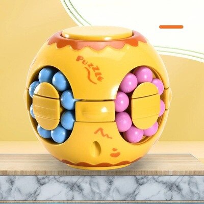 Spinning Magic Beans Antistress Fidget Toys Anxiety Fidget Anti-stress Box Autism Hand Figet Toy Simple Dimple for Children Ball: Orange