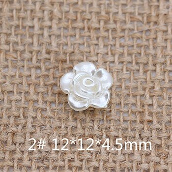 50p blommor sy på flatback abs imitation pärla lös spacer pärlor charm prydnad handarbete halsband örhängen smycken hantverk: No2