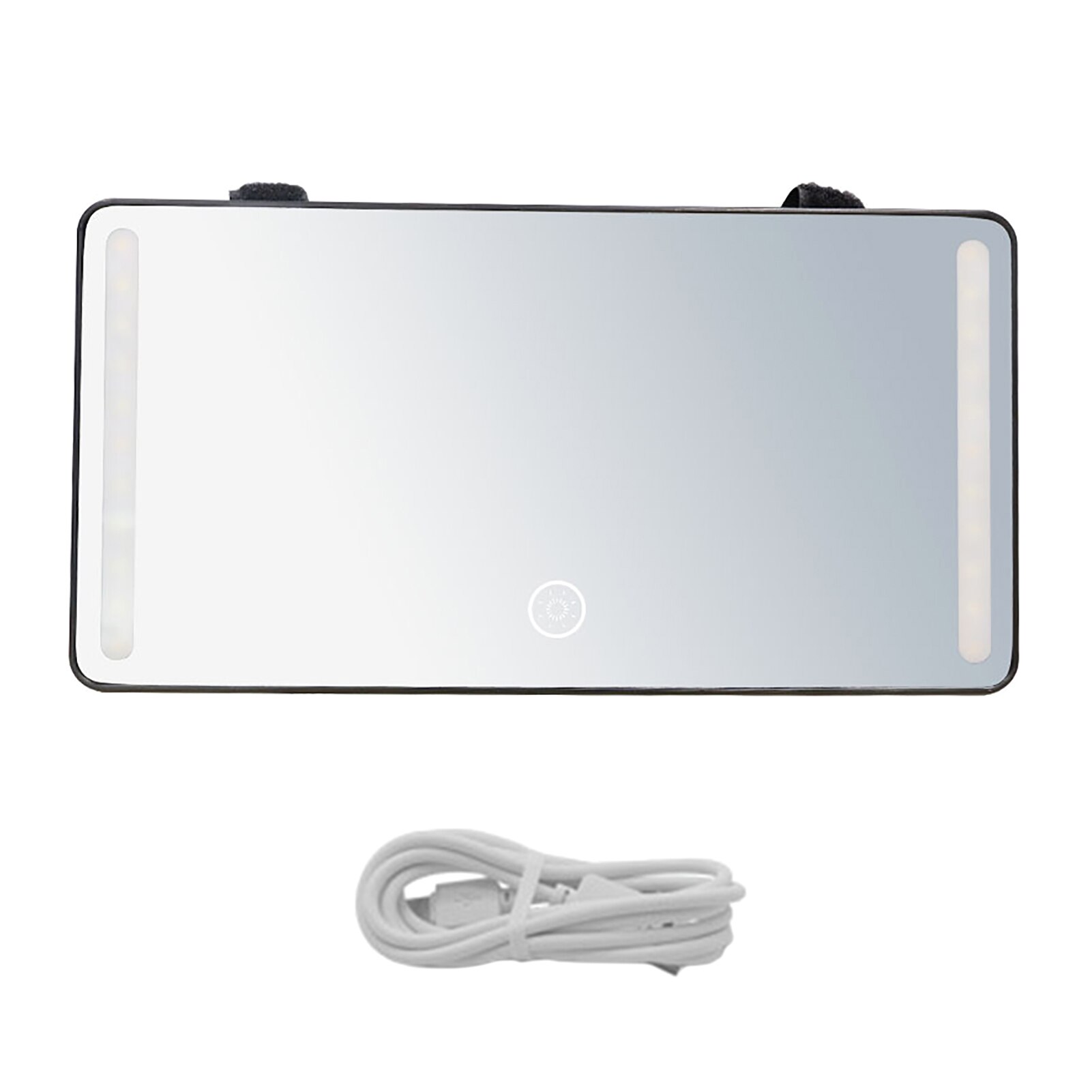 Miroir de maquillage pour voiture, décoration intérieure à contrôle tactile Durable avec lumières LED, facile à installer, luminosité réglable, autocollant