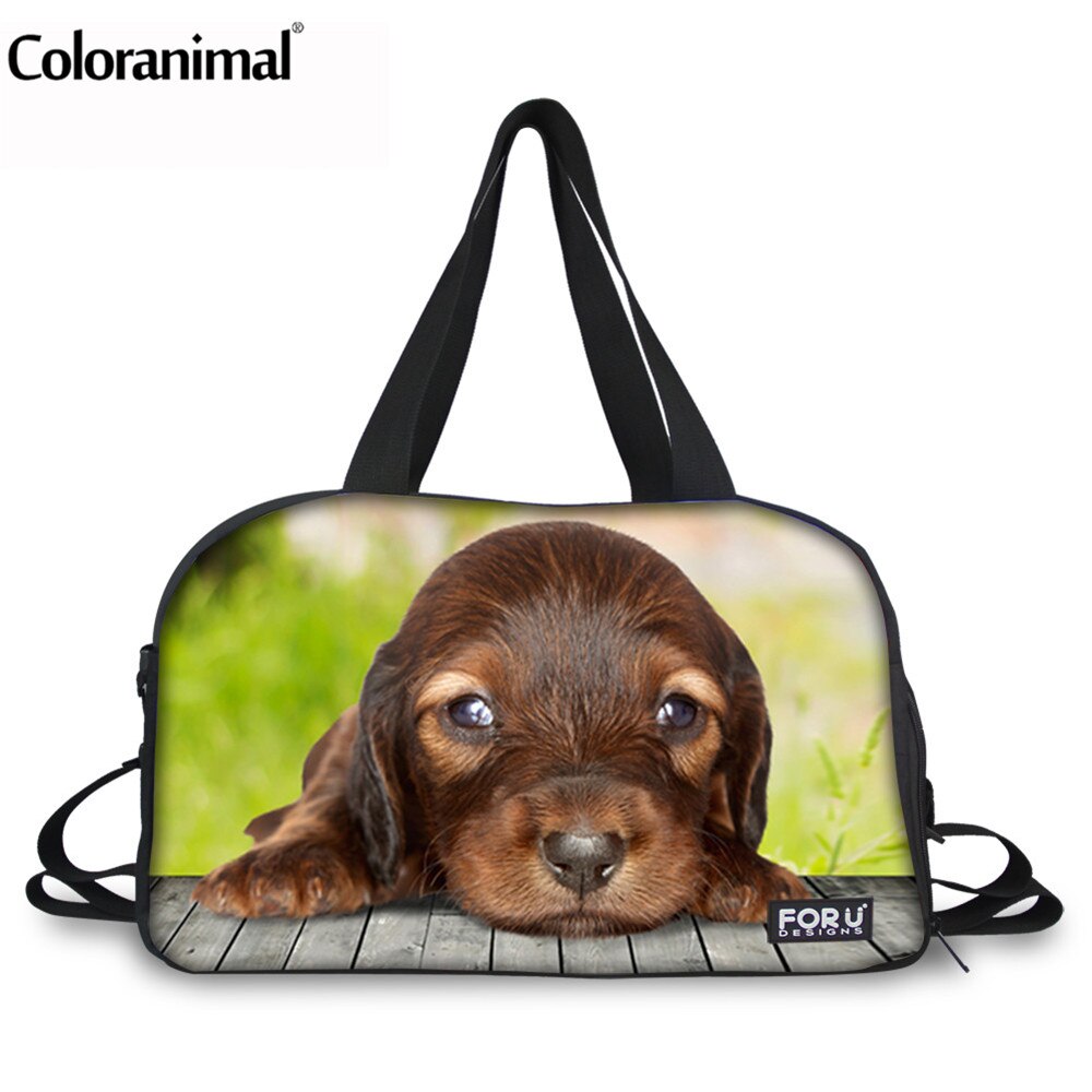 Coloranimal Semplice Travle Borsa sacchetto di Mano Delle Donne Simpatico Gatto e Cane di Stampa per Le Donne Big Duffle Bag Multifunzione Borsa Week-End: CA4966T