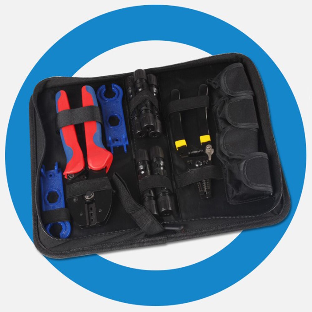 6 in 1 elektrische aansluittangen, sleutels, handmatige draadstripper, pv-kabelconnectoren, zonne-energiekrimpgereedschapset