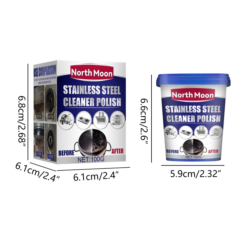 Stainless Steel Cleaning Paste 100g Cookware Cleaner Clean Bottom of Pots Pans
