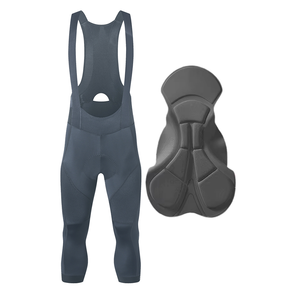 Ykywbike 3/4 Cycling Bib Shorts Men 6 Hours Ride Padded Shorts Pro Road Bicycle Tights Pants Mtb Bib Bike Short: XXL / Beige