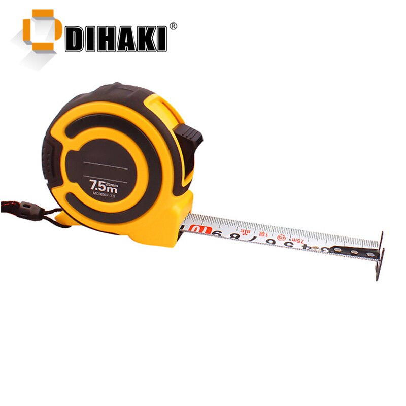 Medida de cinta 3/5/7 5M de aleación de regla medidora de acero de doble cara de medición de la escala cinta portátil para gobernante con freno de cuerda de seguridad