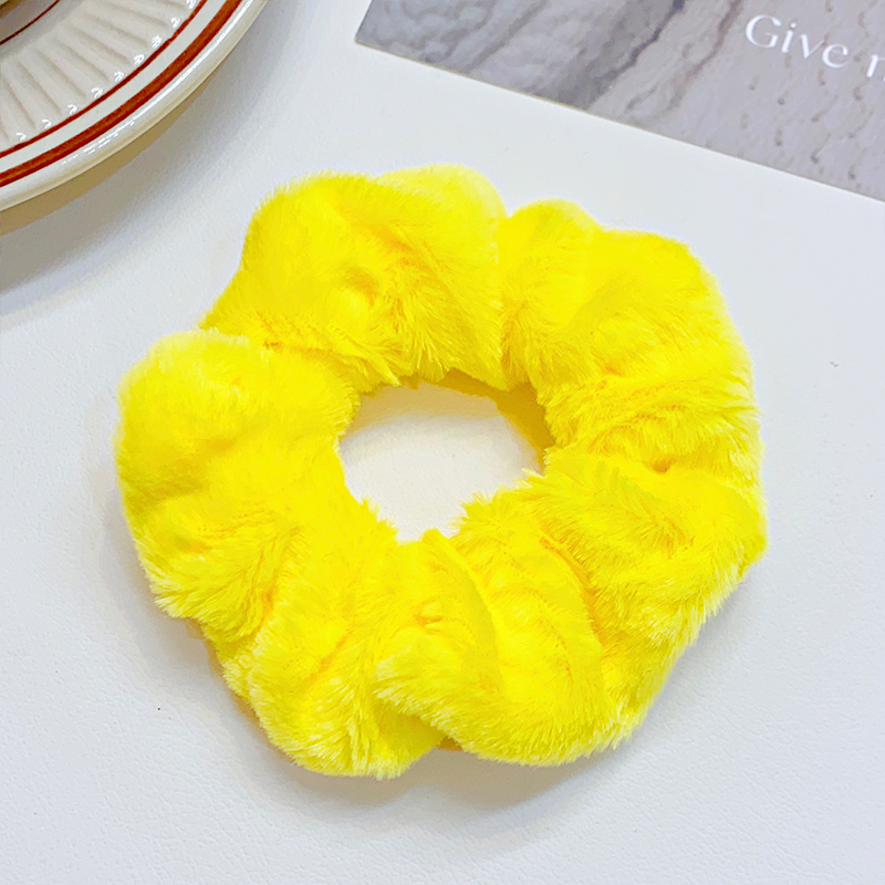 Banda ancha para el cabello de felpa suave y sólida para mujeres y niñas, coleteros, lazo para el cabello, banda de goma esponjosa, accesorios para el cabello de: Plata