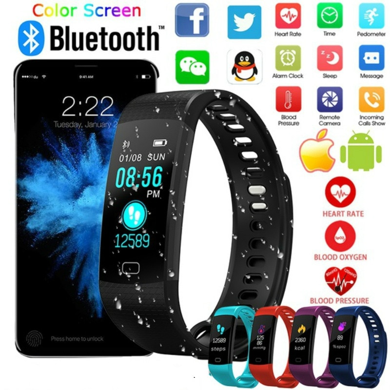 Smart Horloge Armband Waterdicht Kleur Screen Polsband Hartslag Bloeddrukmeter Activiteit Fitness Tracker Band