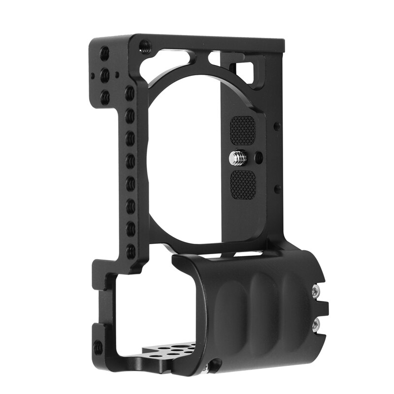 Hållbar videokamerabur i aluminiumlegering + handgreppssats filmtillverkningssystem med kabelklämma, för sony  a6000 a6300 a6500 nex
