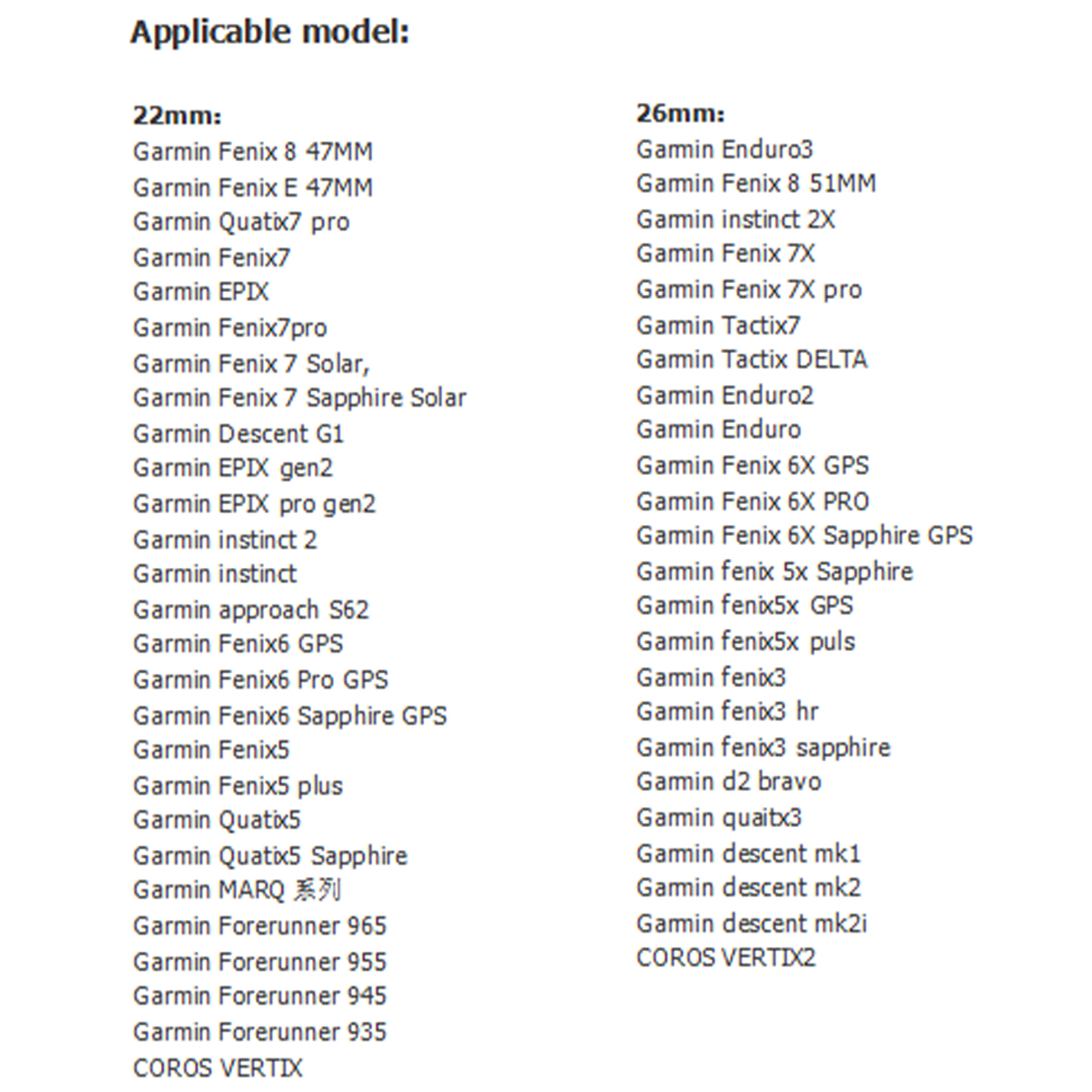 Pulseira de silicone de 26mm 22mm para garmin quickfit band fenix 8 47mm 51 7x 7 7s 6x 6 pro 5 5x epix 2 forerunner 965 955 945 instinto 2