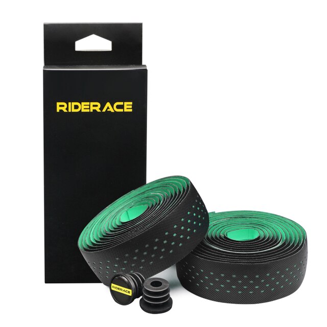 Taśma na kierownicę roweru miękka oddychająca taśma barowa Eva Pu taśma tłumiąca drgania antywibracyjne z 2 zaślepka robić kierownicy części rowerowe: zielony