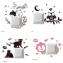 Light Switch Sticker DIY Kitchen Warmly Decorated Wall Stickers Vinyl Wall Decal Waterproof Living Room Socket Bathroom Bedroom