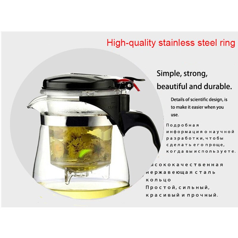 500ML Heat Resistant Teapots Teapot Chinese Hung Fu Tea Set Puer Kettle Coffee Maker Convenient Office Tea Pot Tea Infuser