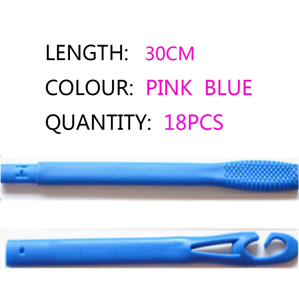 18 stuks 65 cm lange magische haarrollers spiraal diy haarrollers zachte haarrollers voor het krullen van haar plastic roller: 18 stuks 30cm