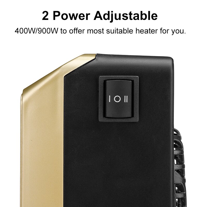 900W 2 Levels Adjustable Electric Winter Heater Fan Mini Over-heat Protection Space Warmer Heating Low Noise & No Radiation