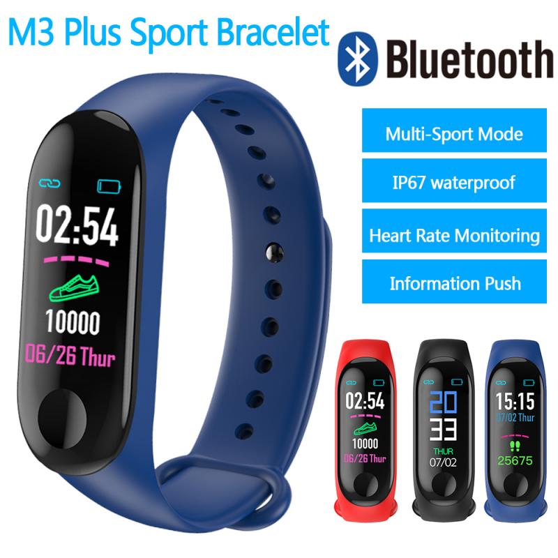 M3 Plus Smart Horloge Bluetooth Sport Armband Hartslag Bloeddrukmeter Fitness Tracker Smart Band Polsbandjes