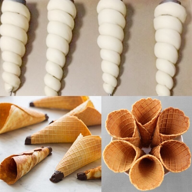 Croissant en spirale en forme de cône | En acier inoxydable, danemark outil de cuisson en spirale métallique pointu pour la fabrication de Croissants, pain en rouleau