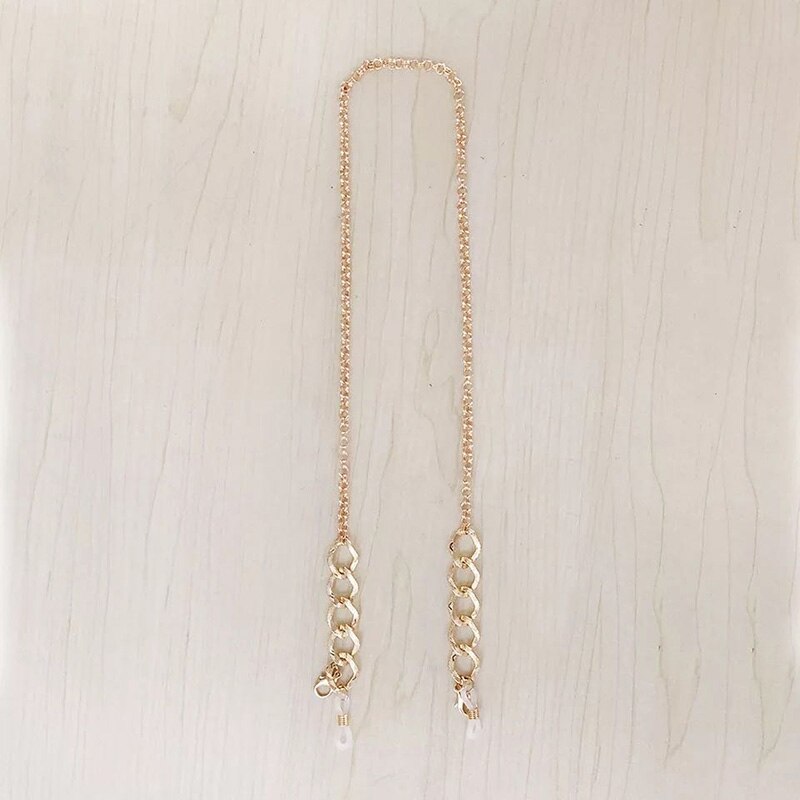 Reading Glasses Face mask Chain For Women metal Imitation pearls Non-slip Sunglasses Cords Casual Eyeglass Chain For Men: C16