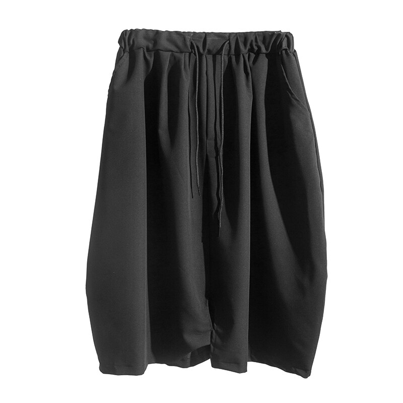 Pantaloni da uomo pantaloni estivi pantaloni culotte da uomo cavallo basso pantaloni larghi hip hop nero Yamamoto style