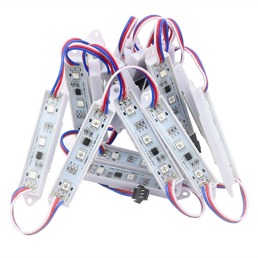 WS2811 Externe IC 3led Pixel Digitale Adresseerbare LED Modules DC12V 5050 SMD Dream color Dropping Lijm LED Module Strip Verlichting