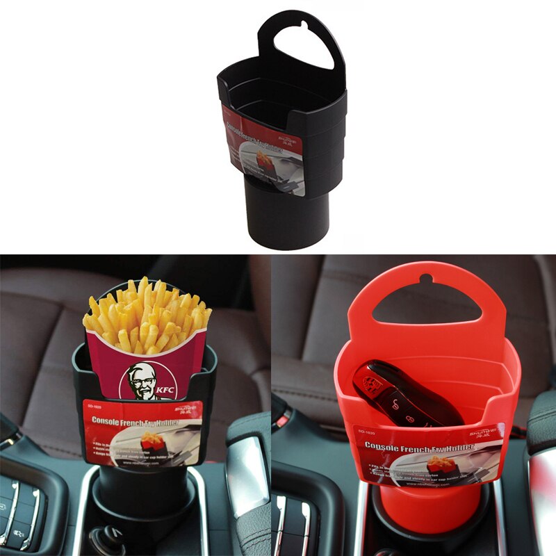 Bil pommes frites hållare förvaringslåda bock hamburgare matbricka resa äta i bilen dricka mugghållare saucemoto dip klämma bil-styling: Stil b